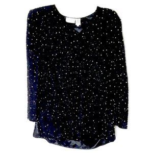 Scala silk all over beaded top size L